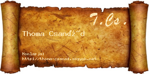Thoma Csanád névjegykártya